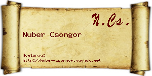 Nuber Csongor névjegykártya